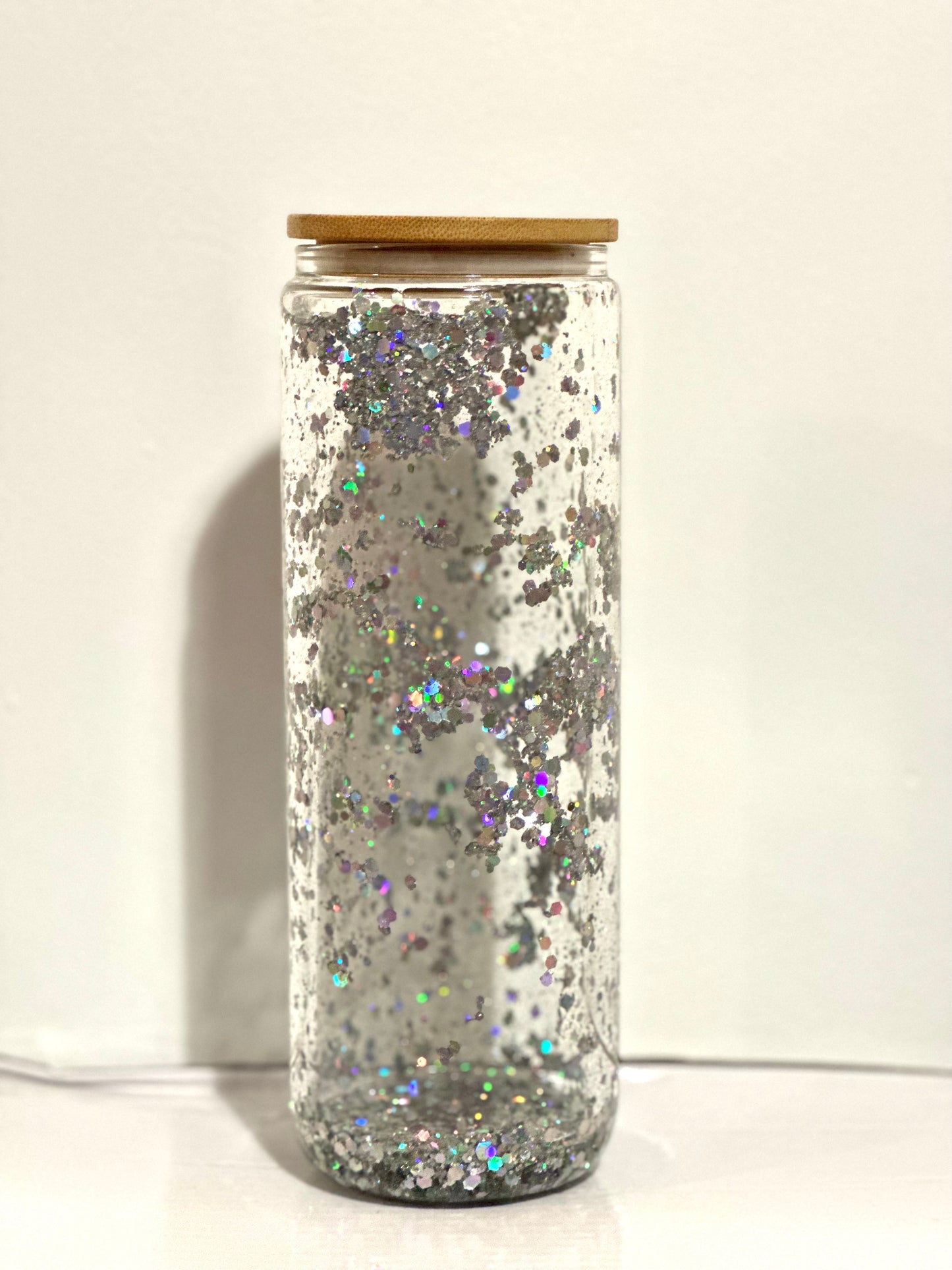 Snow-globe glitter jars