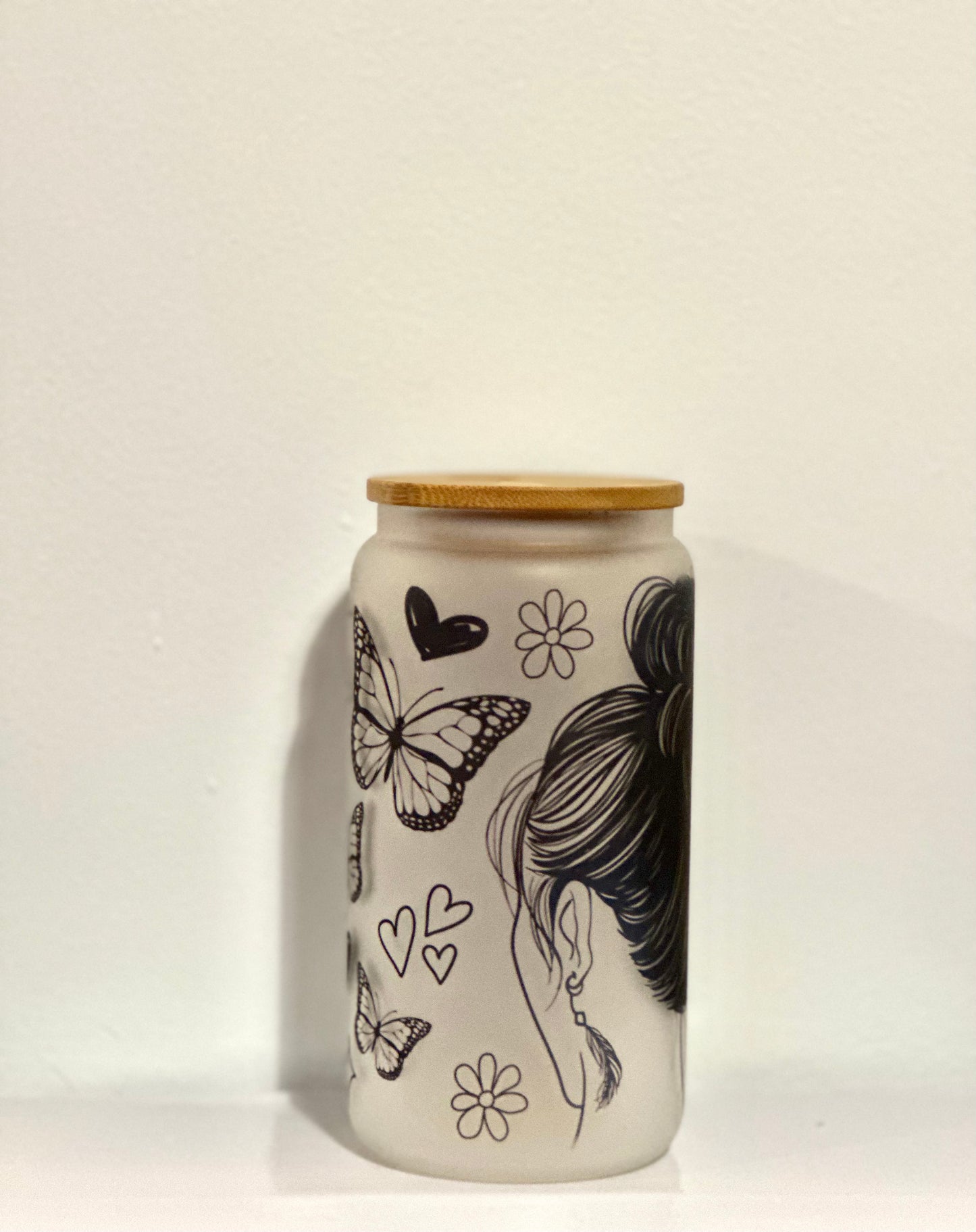 Frosted glass jars