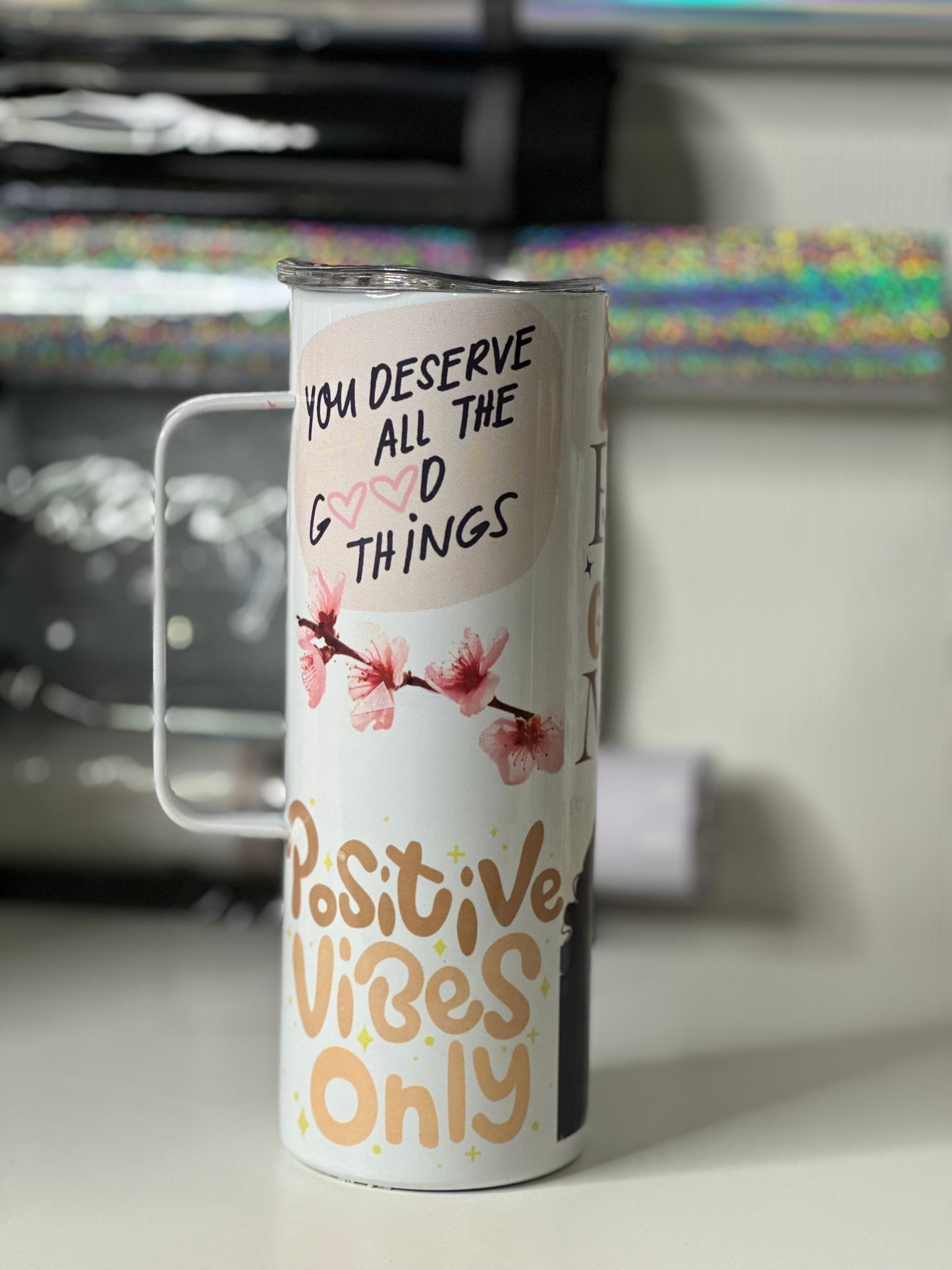 Inspiring handled tumbler