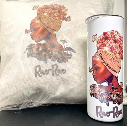 Personalised Cushion + Tumbler Set