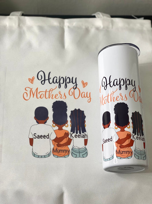 Personalised Tote Bag + Tumbler Set