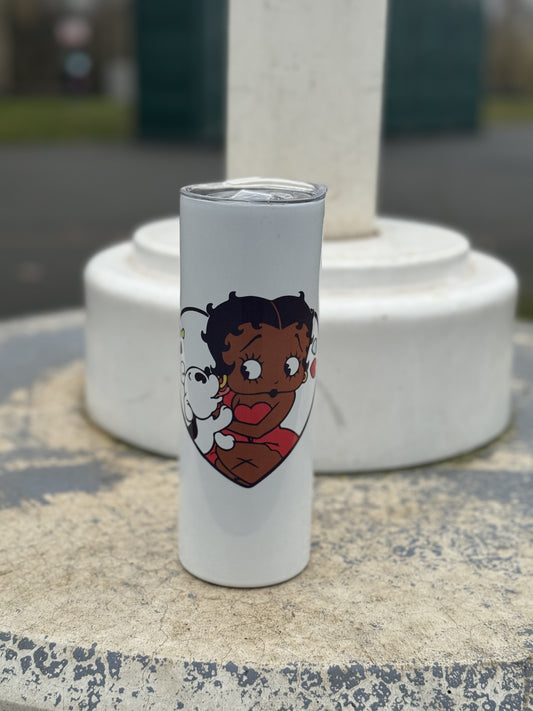 Betty boop White skinny 20oz Tumbler