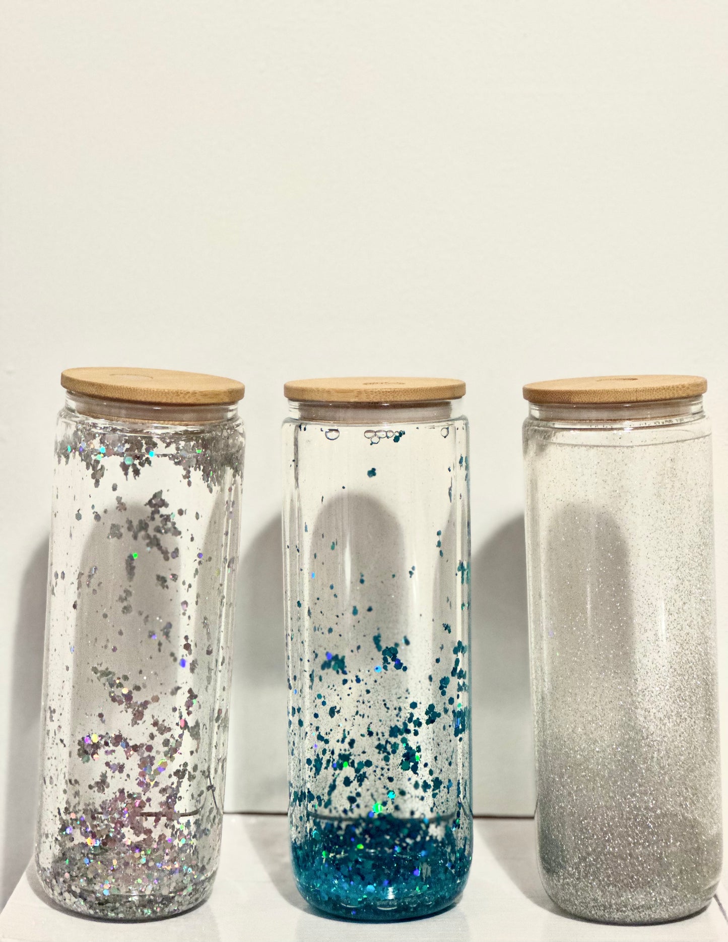 Snow-globe glitter jars